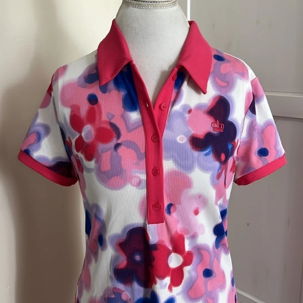 Juicy by Juicy Couture Polo Style Shirtdress in a Floral Pattern - Size L - Picture 2 of 8